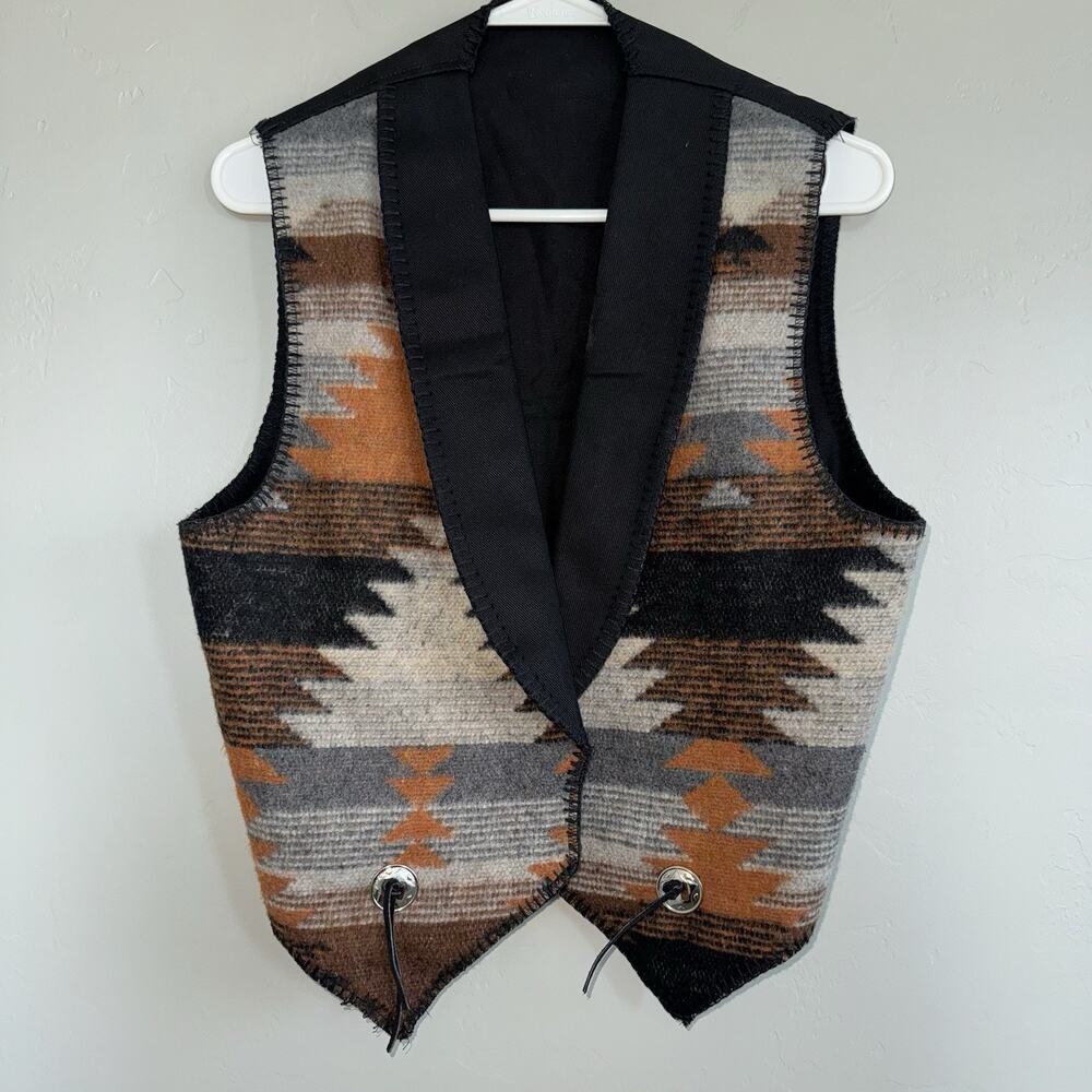 Thomas Louis Habeeb Vintage Southwest Santa Fe Aztec Vest Men’s Size L Brown